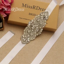 MissRDress Серебряный Кристалл Свадебное Пояс ослепительный горный хрусталь ремешок для свадебного платья для невесты Вечерние платья YS852
