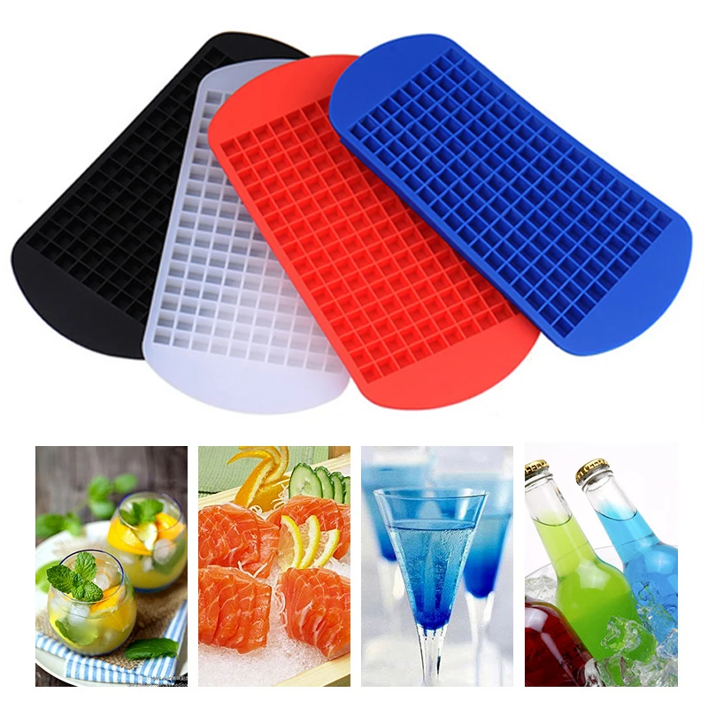 

160 Grids Food Grade Silicone Ice Tray Fruit Ice Cube Maker Bar DIY Creative 1cm Ice Cube Mold Square Shape Kitchen Accessories