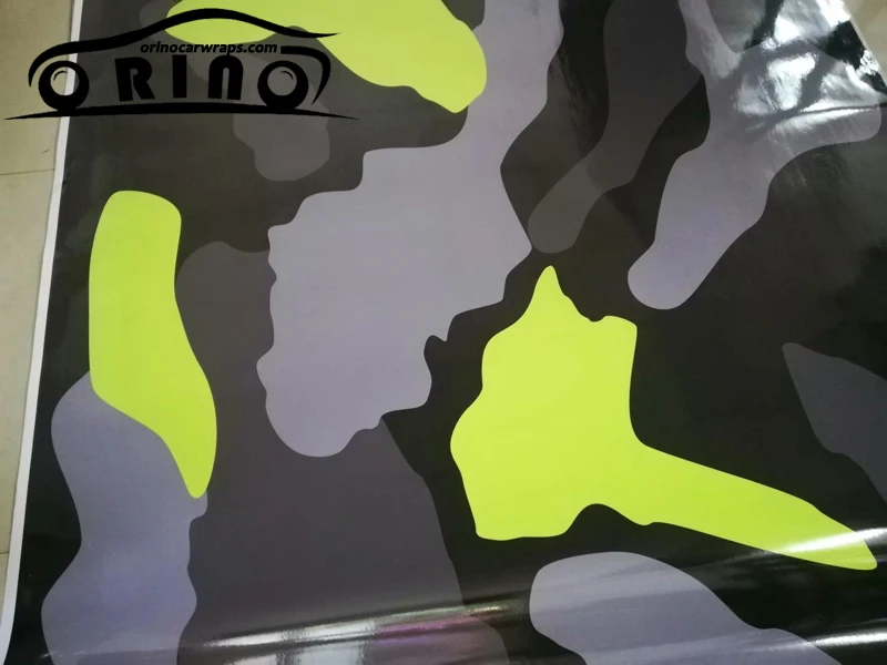 Black Yellow Grey Vinyl Film Wrap-5