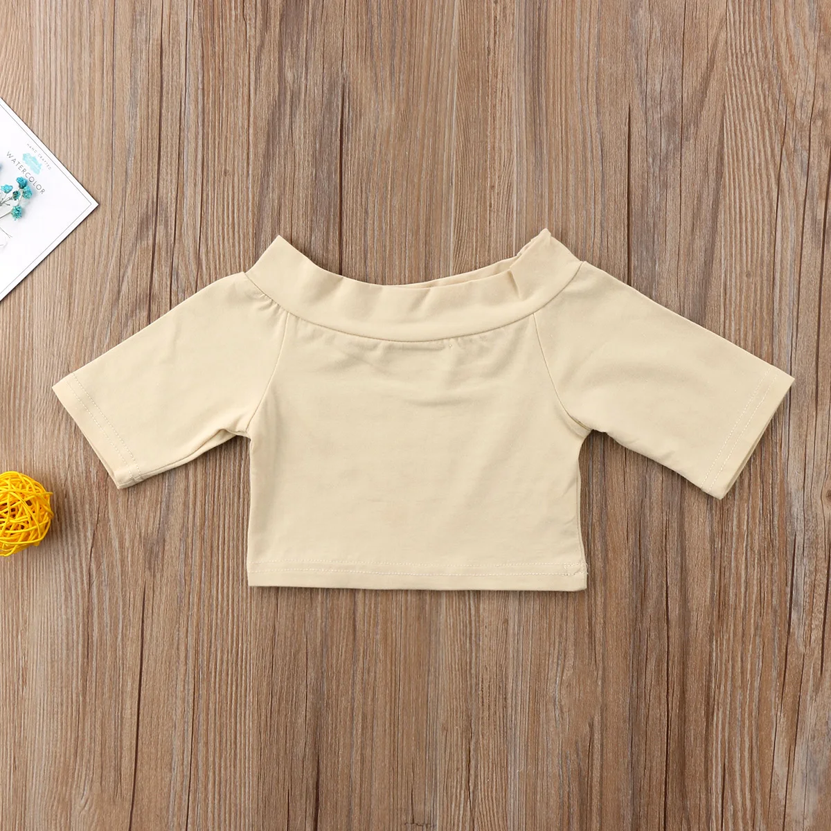 Summer Baby Girls Kids Stretchy Off-shoulder Short Sleeve T-shirts Casual Tank Tops Costume Clothing T-Shirts | Детская одежда и