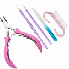 5 шт. Из Нержавеющей Стали Ногтей Кутикулы Ложка Pusher Remover Резак Нипер Clipper Cut Набор лак для ногтей инструменты