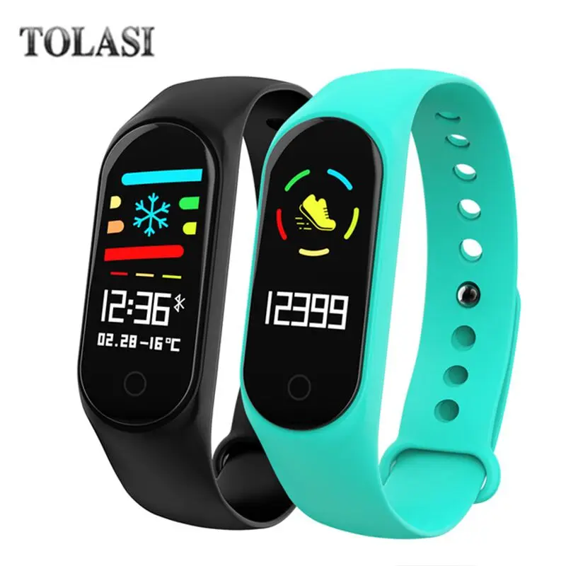

Fitness Bracelet Blood Pressure & Heart Rate Monitor Colorful Touch Screen IP67 Waterproof Smart Bracelet for Men Women PK mi 3