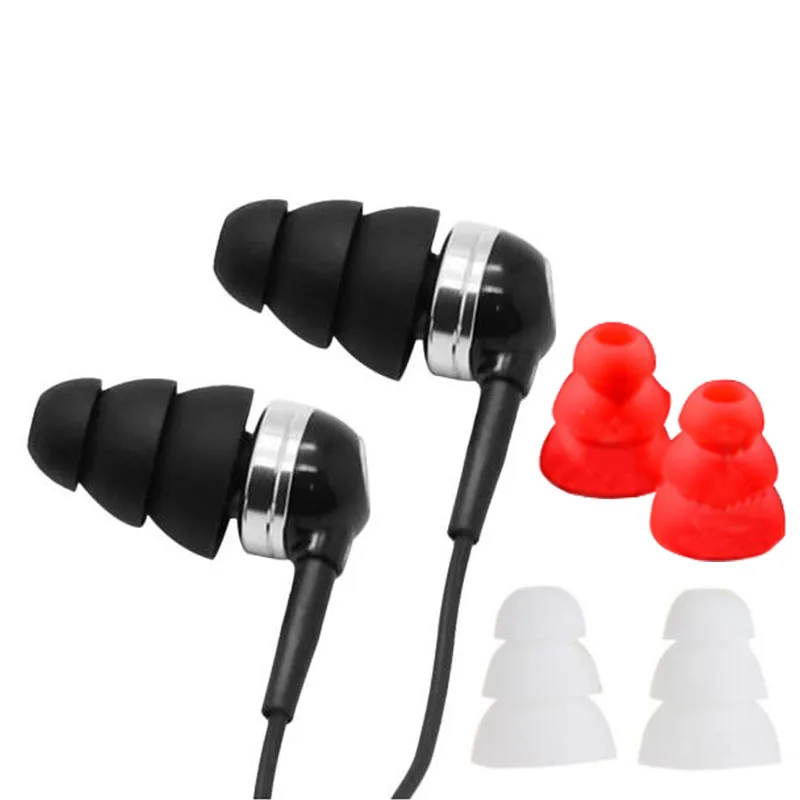 

2 Pairs Silicone Three Layer In-Ear Earphone Cover Earbuds Case Headset headphone Caps Replacement Earplug Eartip Ear Tips Pads