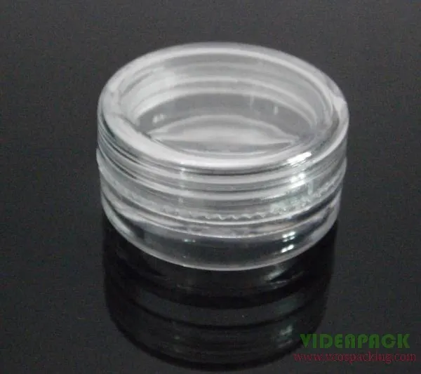 1000 pcs lot clear 3g 3ml plastic cream jar for loose powder cream cosmetic container