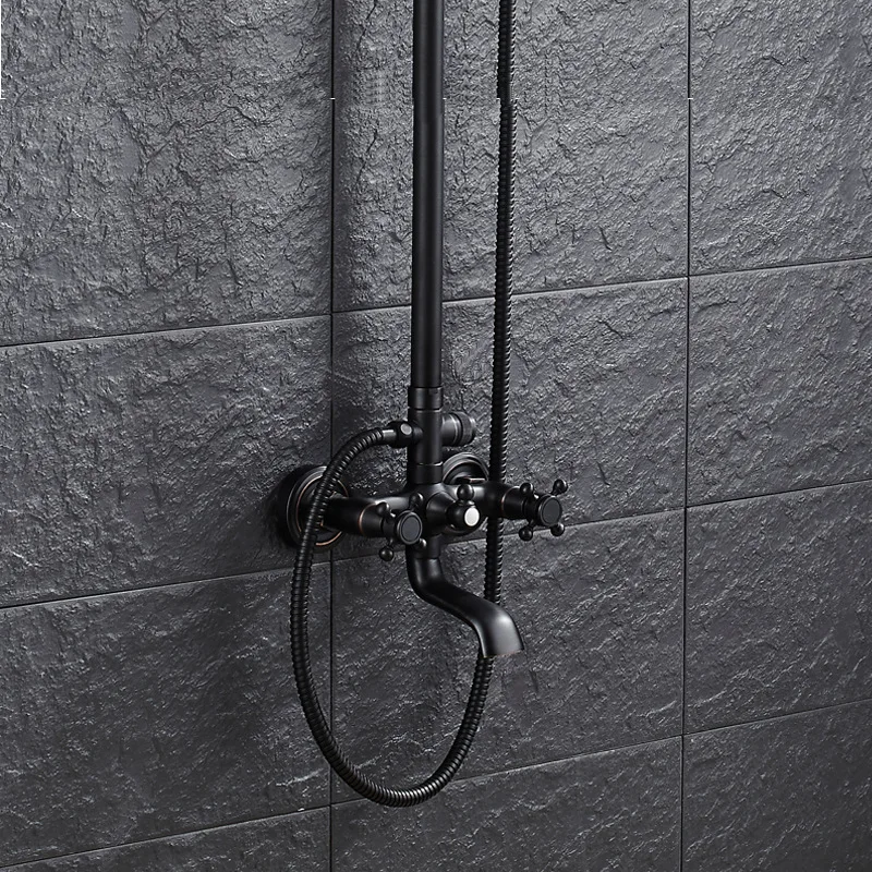  European factory direct black bronze three-speed handheld set lift shower top shower shower faucet 
