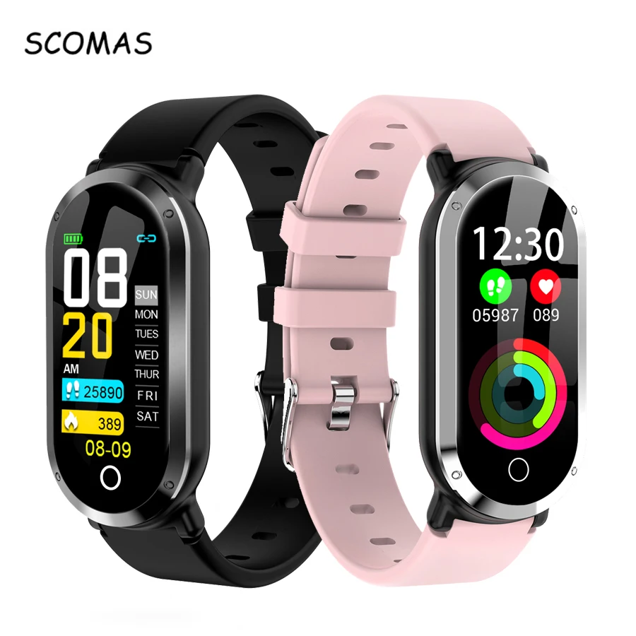 

SCOMAS T1 Smart Watch Fitness Tracker Pedometer Heart Rate Blood Pressure Monitor Wristband IP67 Waterproof Smart Bracelet