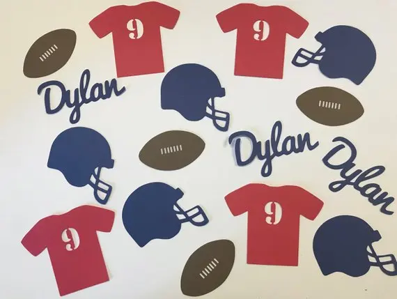 

personalize name age football boys Birthday Party confettis,baby shower table scatters Christening baptism confettis