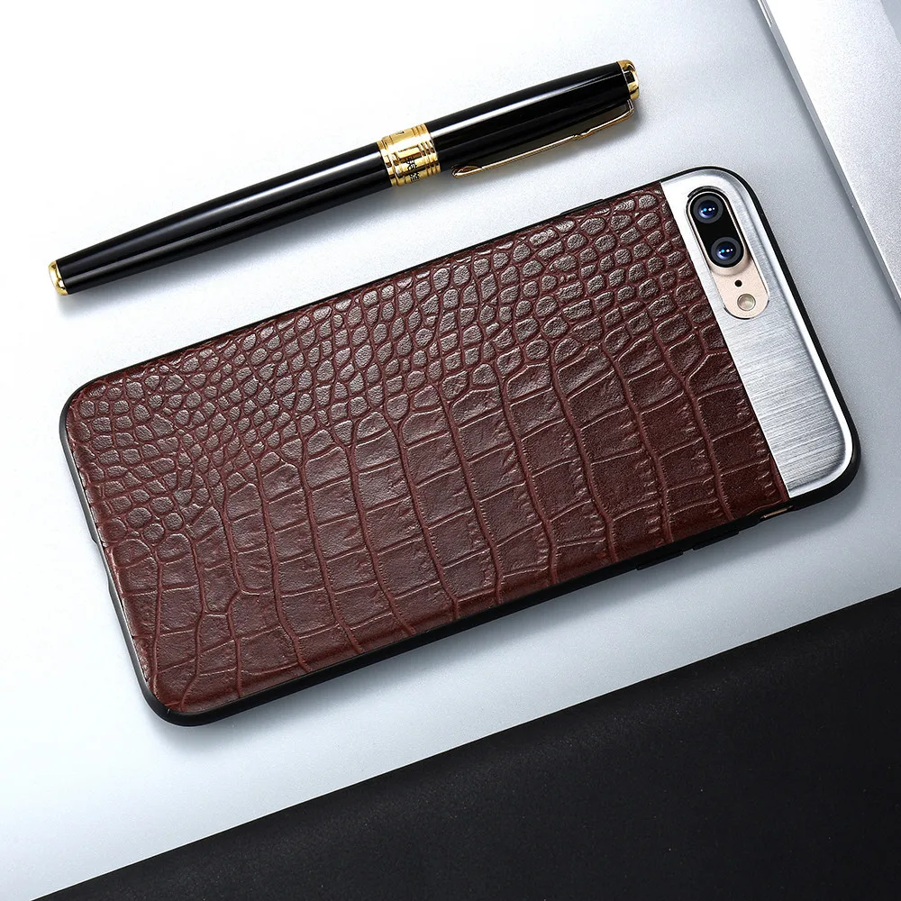 KISSCASE PU Leather Phone Case For iPhone 6S 6 7 8 Plus 10 X Crocodile Stripe Metal Stitching Cases For iPhone 7 8 X Plus Cover KISSCASE PU Leather Phone Case For iPhone 6S 6 7 8 Plus 10 X Crocodile Stripe Metal Stitching Cases For iPhone 7 8 X Plus Cover