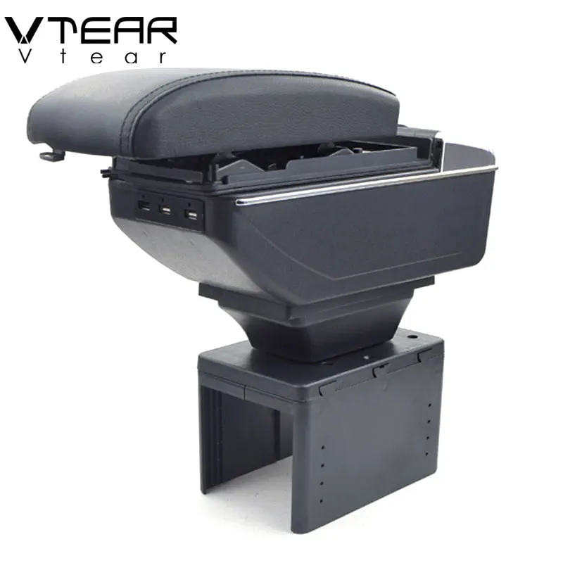 

Vtear For Toyota fj cruiser armrest box USB Charging heighten Double layer central Store content cup holder ashtray accessories