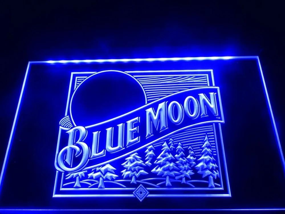 

LS353-b Blue Moon Beer Bar 3D LED Neon Light Sign Customize on Demand 8 colors to choose