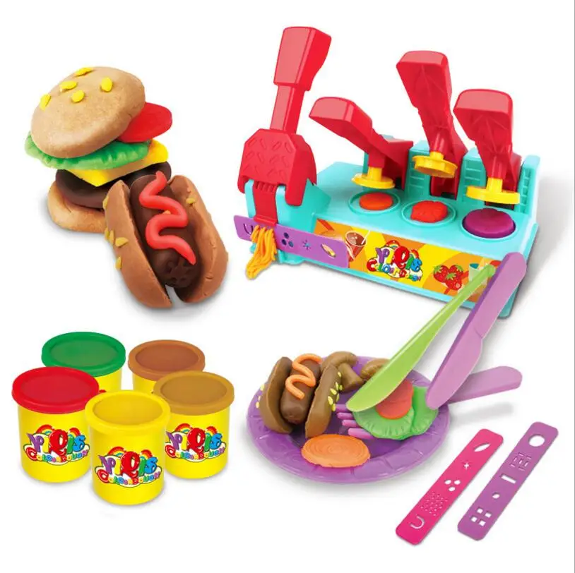 DIY Hamburger Clay Set Pretend Play 3299 Children Safety Plastic
