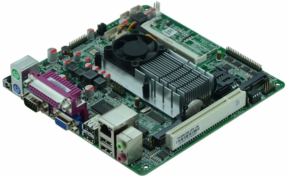 Мини-материнская плата ITX atom D525 1 80 ГГц двухъядерный процессор с 8 * USB/6 COM XP низкая