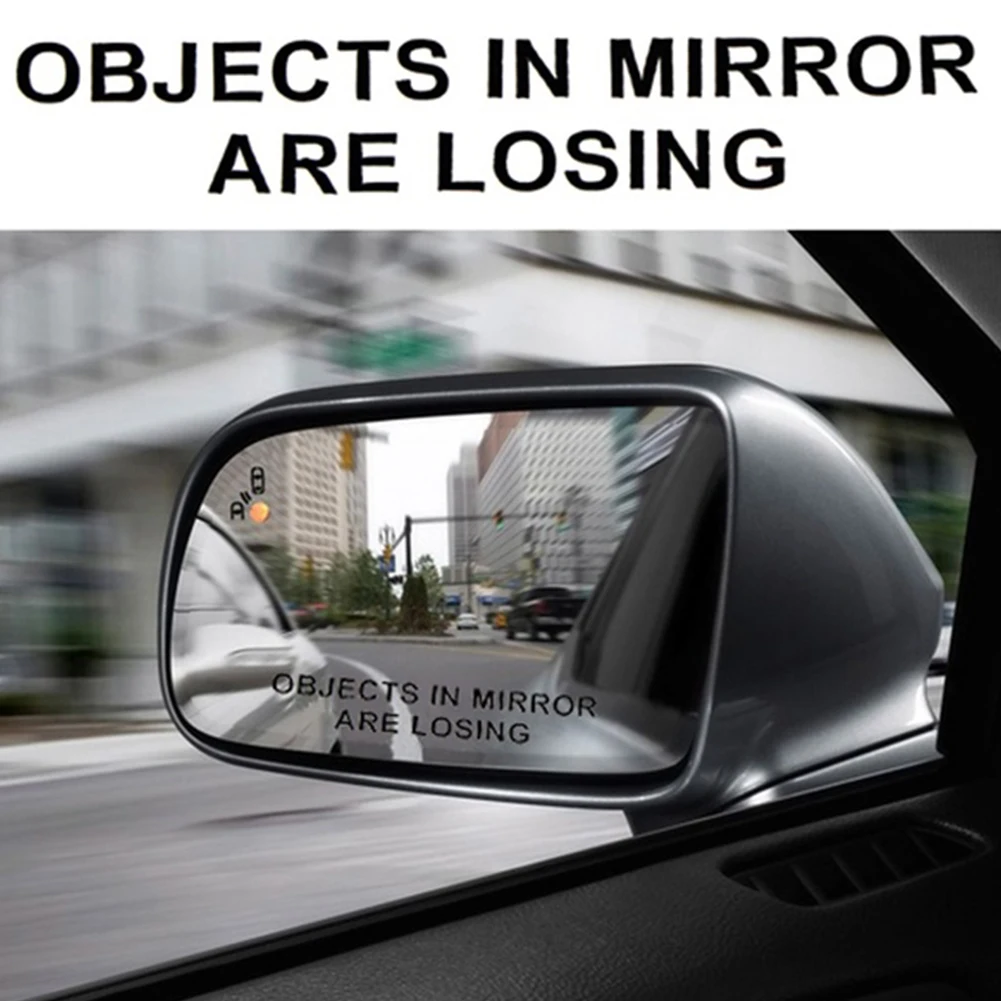 

Car Rear View Mirror Warning Stickers Set 2pcs OBJECTS IN MIRROR ARE LOSING Pattern Car Sticker Reflective Waterproof Stickers
