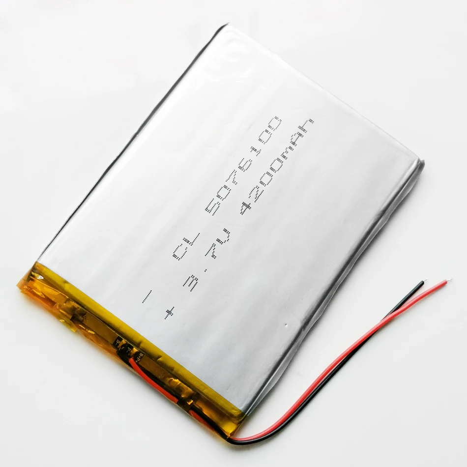 3,7 V 4200mah 5076100 литий-полимерная аккумуляторная батарея для gps ...