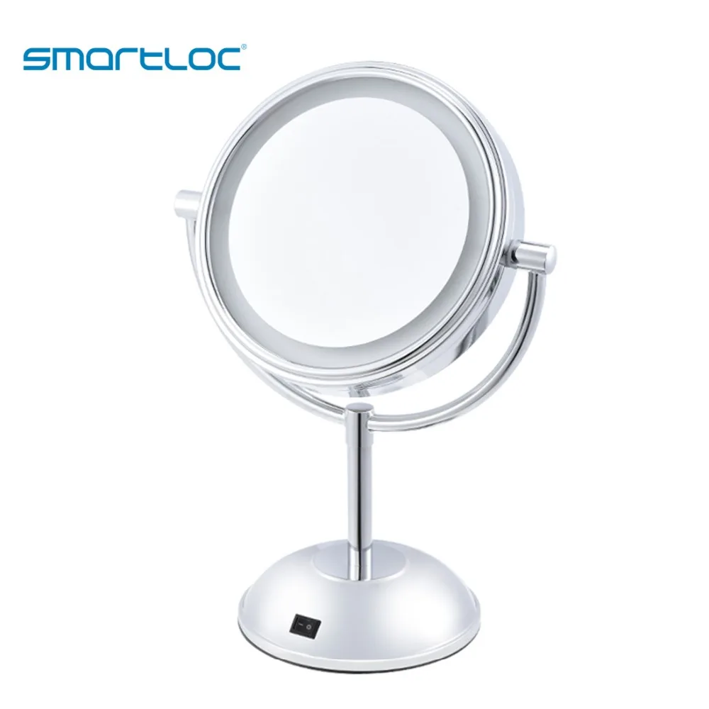 Smartloc 2 الوجه الحديد LED أضواء الحمام حامل جولة مرآة ماكياج 3X المكبرة حمام المكياج التجميل الغرور الذكية جدار Smartloc 2 الوجه الحديد LED أضواء الحمام حامل جولة مرآة ماكياج 3X المكبرة حمام المكياج التجميل الغرور الذكية جدار