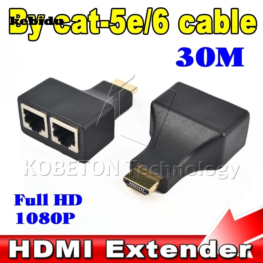 HDMI-совместимый Сетевой удлинитель RJ45 с двумя портами от Cat 5e / 6 кабель до 30 метров