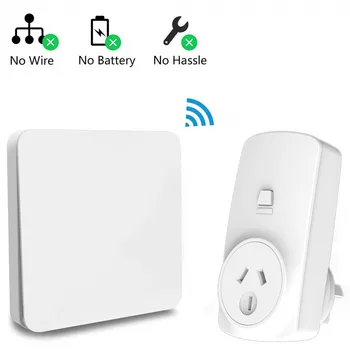 

Wireless Socke AU Plug 16A with Kinetic Wireless Switch Self Powered No Need Battery Remote Control Home Devices No WiFi