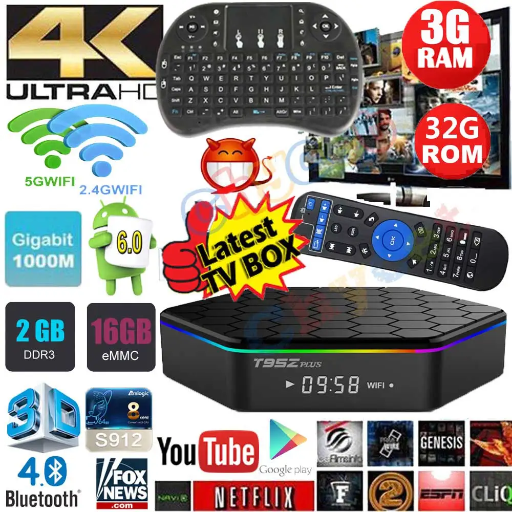 Chycet T95Z Plus Android 7.1 TV Box 2G 16G Amlogic S912 Octa Core 4K 3D H.265 Decoding 2.4G + 5G WiFi Media Player Set top boxes Chycet T95Z Plus Android 7.1 TV Box 2G 16G Amlogic S912 Octa Core 4K 3D H.265 Decoding 2.4G + 5G WiFi Media Player Set top boxes