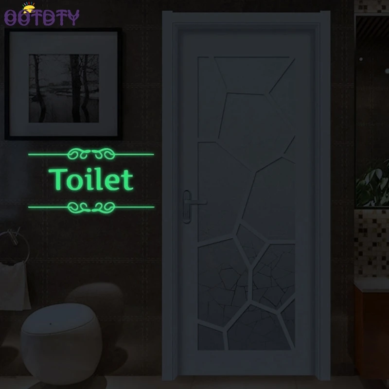 Флуоресцентная наклейка на дверь унитаза|fluorescent stickers|sticker toiletglow in dark |