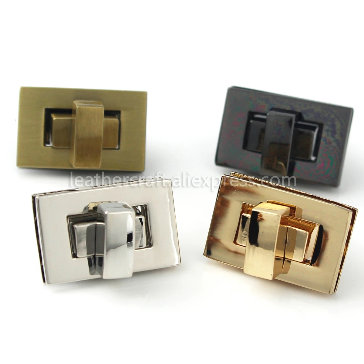 

1x Metal Square Tiny Bag Turn Lock Twist Lock Clasp Leather Craft Women Bag Handbag Shoulder Bag Purse DIY Hardware 1-1/16"