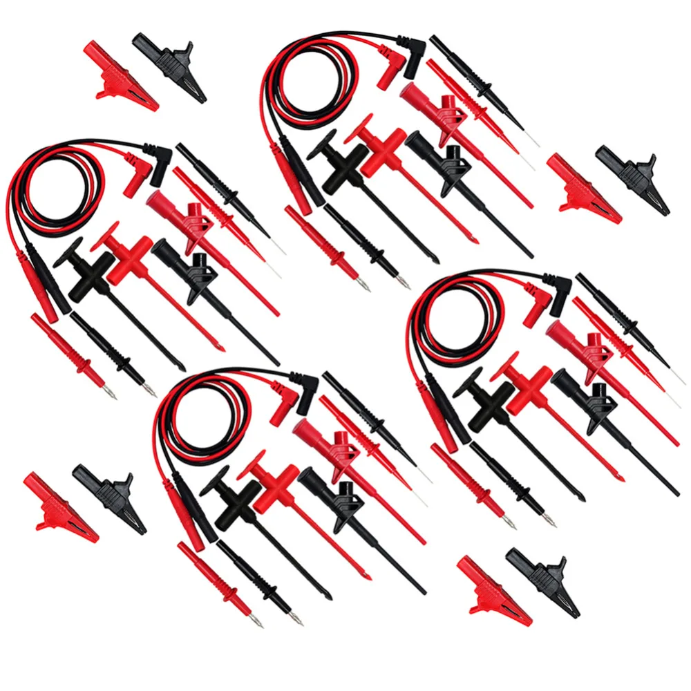 Aidetek Automotive Test Lead Kit Insulation Piercing test clip Large Crocodile Clips test leads set probe CEcertificate4TLP20163 Aidetek Automotive Test Lead Kit Insulation Piercing test clip Large Crocodile Clips test leads set probe CEcertificate4TLP20163