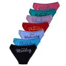 FUNCILAC 7 Pcs/Lot Women Underwear Cotton Every Weekdays Sexy Ladies Panties Knickers Briefs Lingerie for Women Size:M L XL XXL