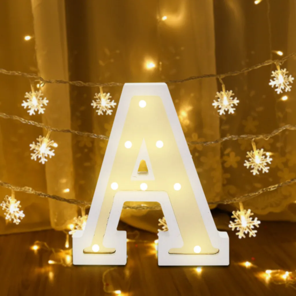 Светящийся Алфавит вверх буквенная лампа светодиодный буквенный свет светящиеся белые пластиковые буквы Висячие N ~ & Luz Quitamiedos подарки