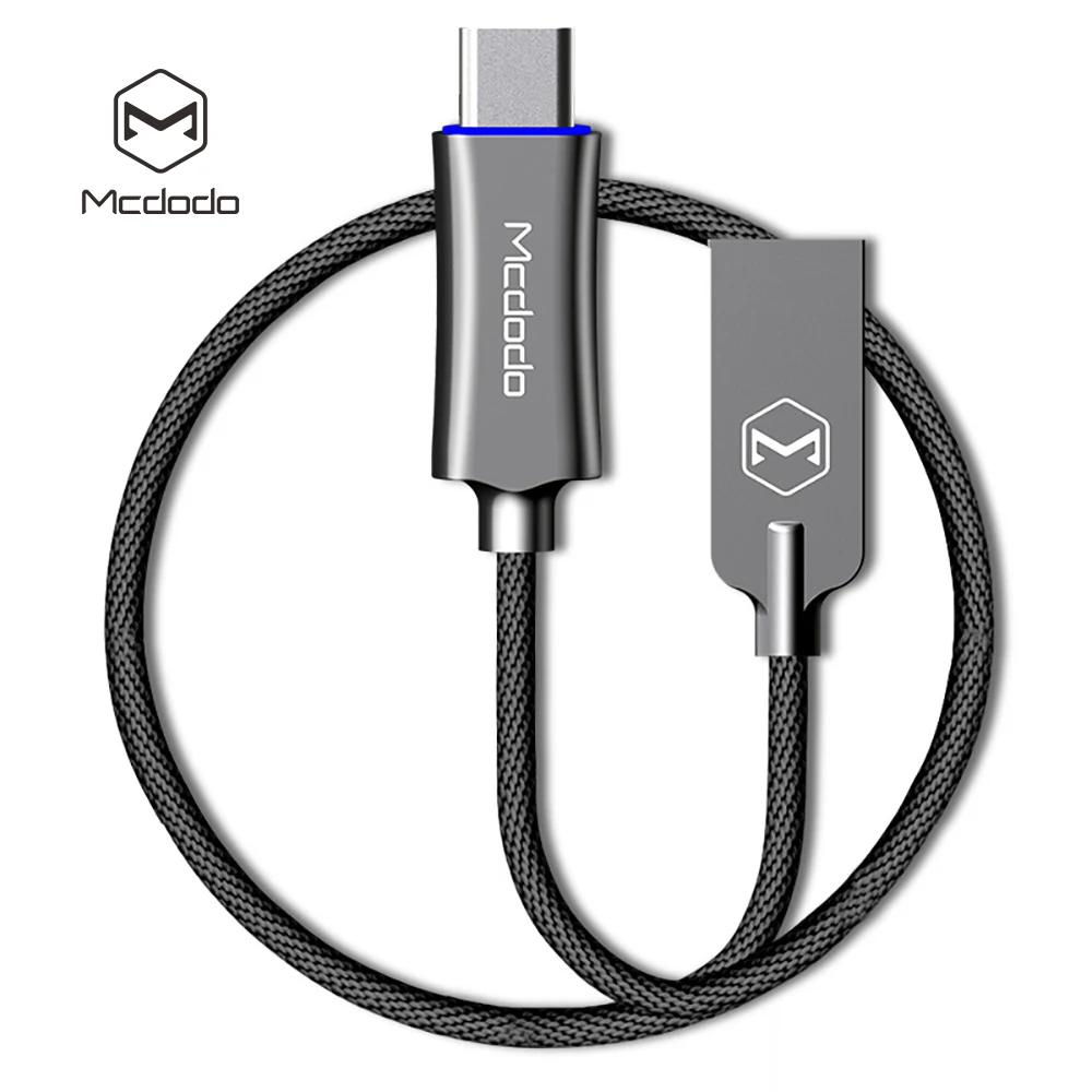 Mcdodo USB кабель type C QC3.0 для быстрой зарядки светодиодный шнур для передачи данных зарядное устройство USB C для samsung S9 Xiaomi huawei P20 Pro oneplus 6T - Цвет: Gray