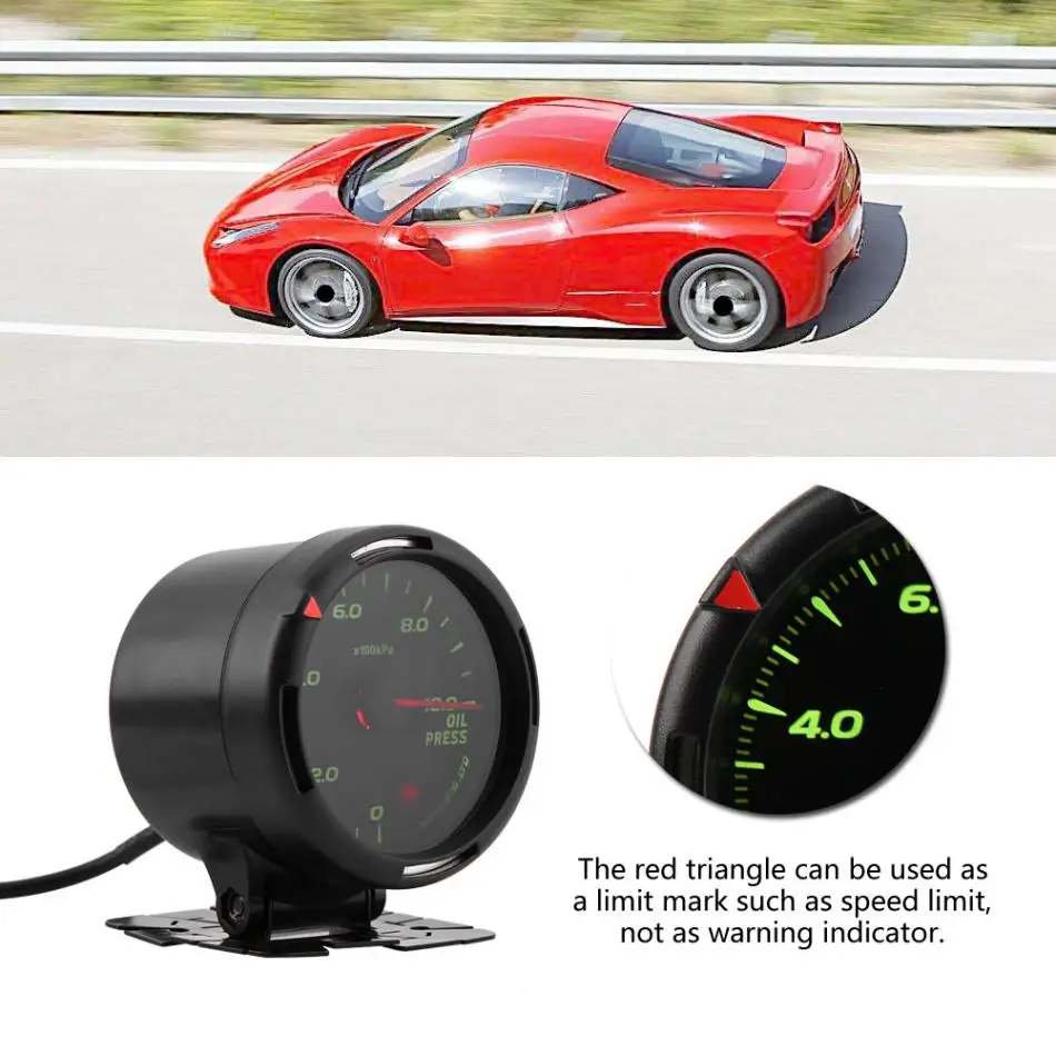 12 V 64 цветной светодиодный измеритель давления масла с датчиком NPT1/8 для авто гоночного автомобиля