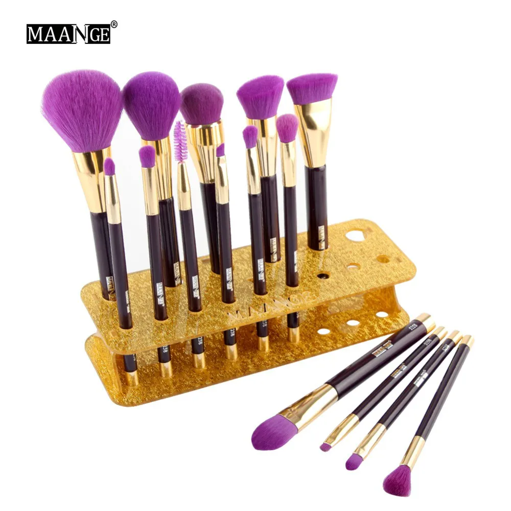 

MAANGE15/20 Holes Acrylic Makeup Brush Holder Organizer Rack Shelf Display Dryer Stand Storag Case Beauty Tool Tear off Sticker