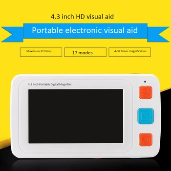 

EU PLUG 4.3 Inch Screen Portable Digital Magnifier Low Vision Electronic Visual Aids Video Microscope 2X To 32X Ys010