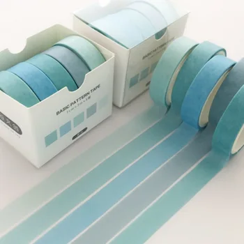 

5 pcs/pack Gradient Washi Tape Set Decoration Sticker Scrapbooking Diary Adhesive Masking Tape stationery school supplies