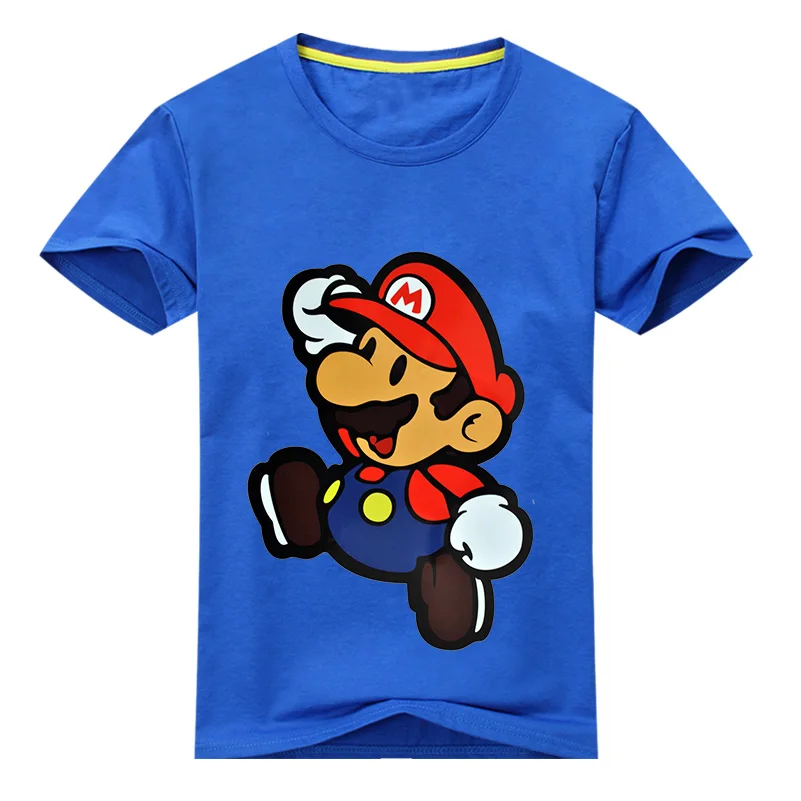 

Children 3D Funny Cartoon Mario Printed Short Sleeve T-shirt For Boy Girl 100%Cotton Tshirt Clothes Kid Tee Tops Costume ACY012