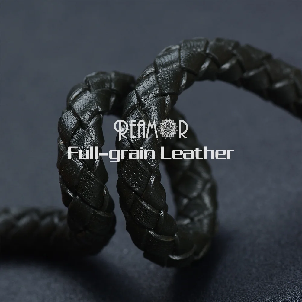

RUIMO 2019 6mm Retro Dark Green Genuine Leather Cord For DIY Leather Bracelet Jewelry Making Findings Real Leather Braided Rope
