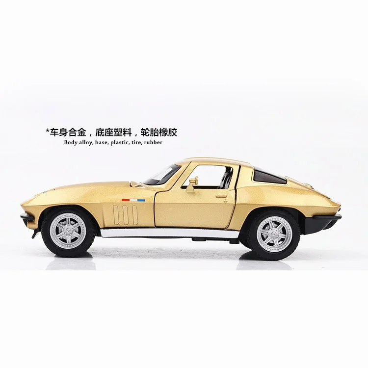 1/32 масштаб Форсаж 8 Chevrolet Corvette C2 литая Тяговая машина подарки для детей|Наземный