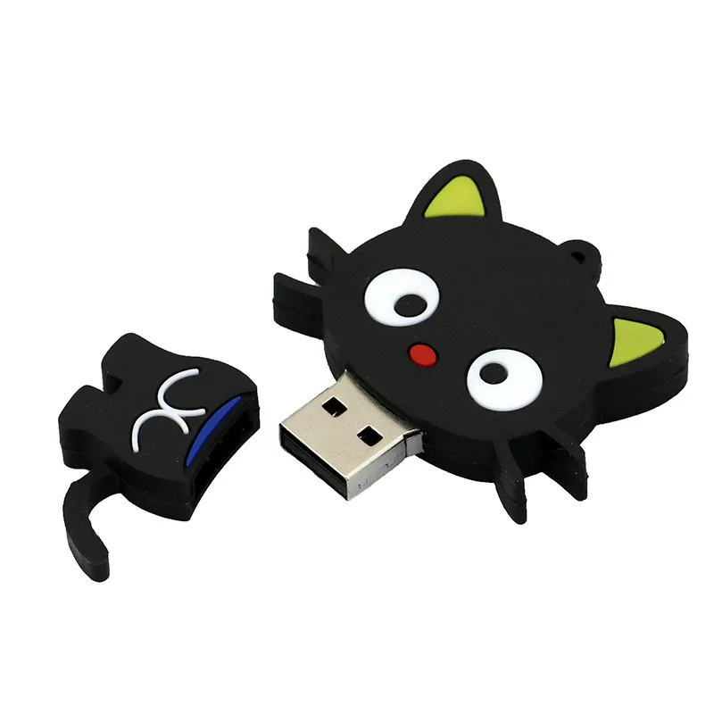 USB Flash Drive Animal Black White Cat Pen Drive Cartoon Pendrive  Mouse 8GB 16GB 32GB 64GB 128G USB 2.0 Flash Memory Stick Gift memory drive