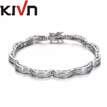 KIVN Fashion Jewelry Classic CZ Cubic Zirconia Women Girls Wedding Bridal Bracelets Mothers Promotion Birthday Christmas Gifts