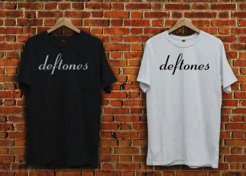 Дизайн рубашка Графический Для мужчин Deftones Rock Band Логотип черный или белый