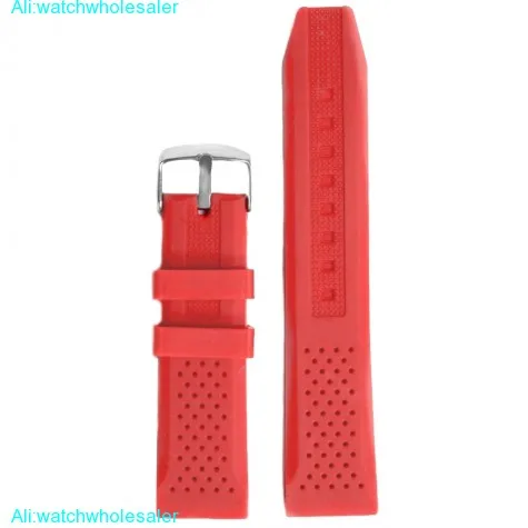 22mm Red Color Silicone Jelly Rubber Men Lady Watch Band Straps WB1051F22JB