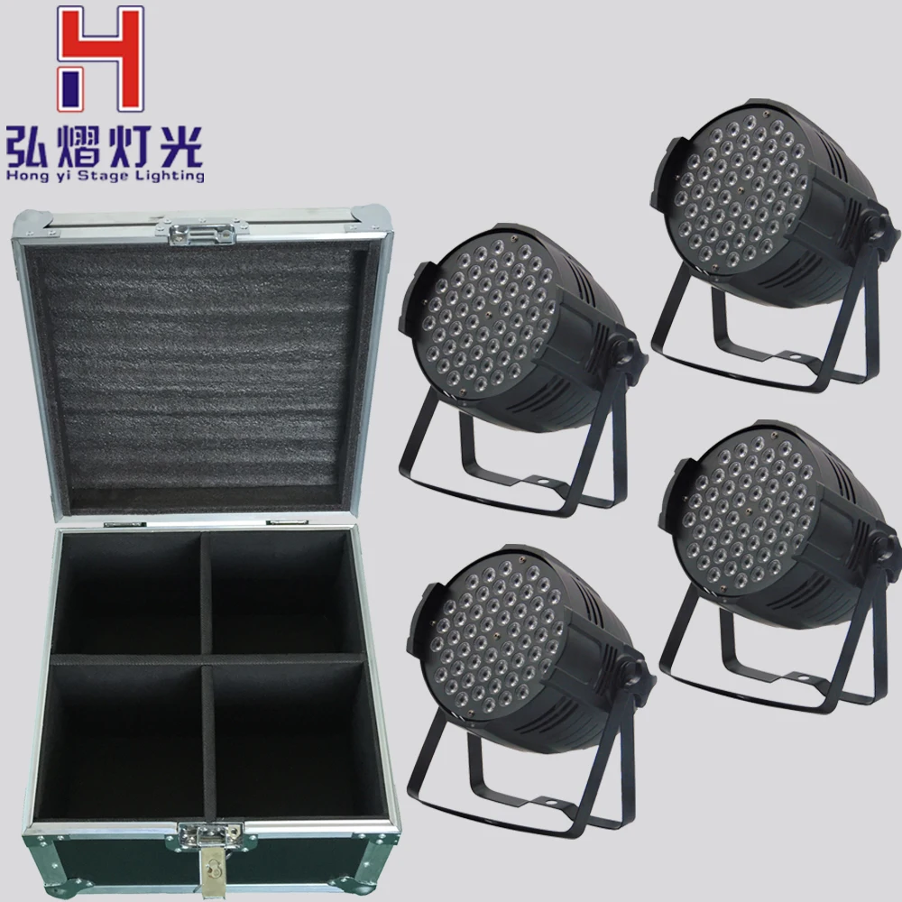 

Hongyi Stage Lighting 4pcs /54x3w led Par lights flight case RGBW 4in1 perfect for event,disco,wedding & concert