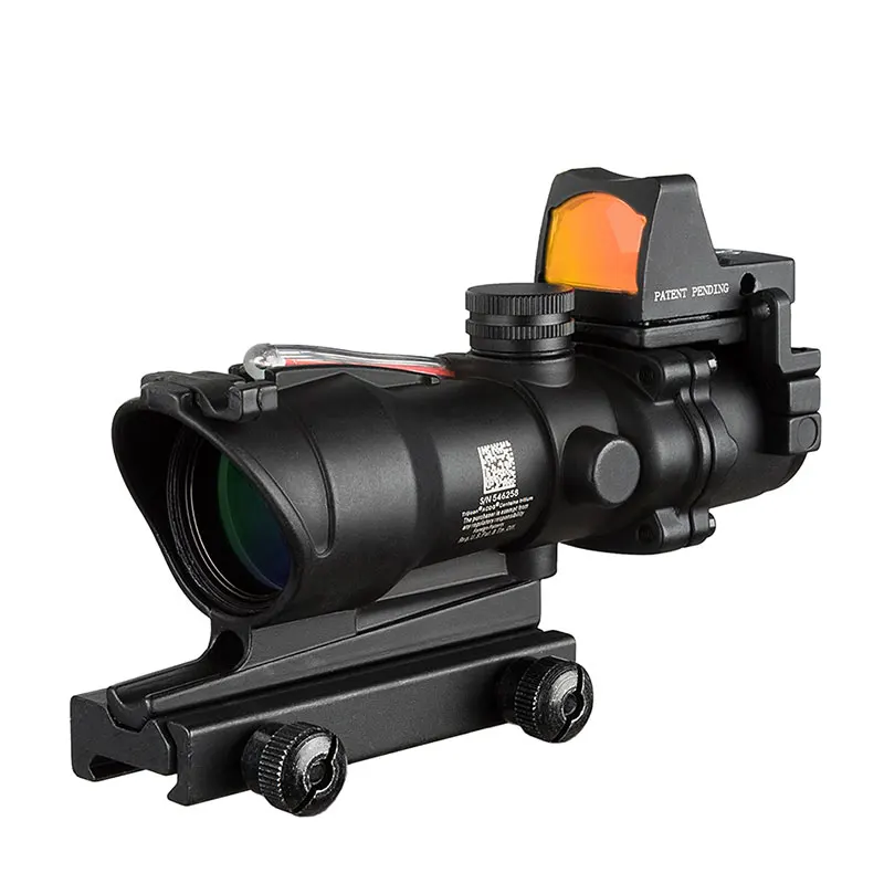 Trijicon Acog 4x32 оптический прицел красный Cahevron сетка волокно зеленый свет оптический прицел с Rmr мини Красный точка зрения - Цвет: BR Illuminated