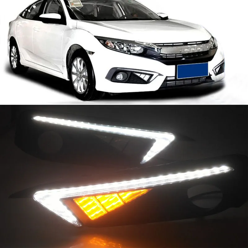 Car drl led For Honda Civic 10th 2016 2017 2018 Daytime Running Lights