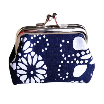 

National style ladies Canvas coin purse 2019 simple retro flower seal small purse / key bag / coin purse / handbag monedero a59