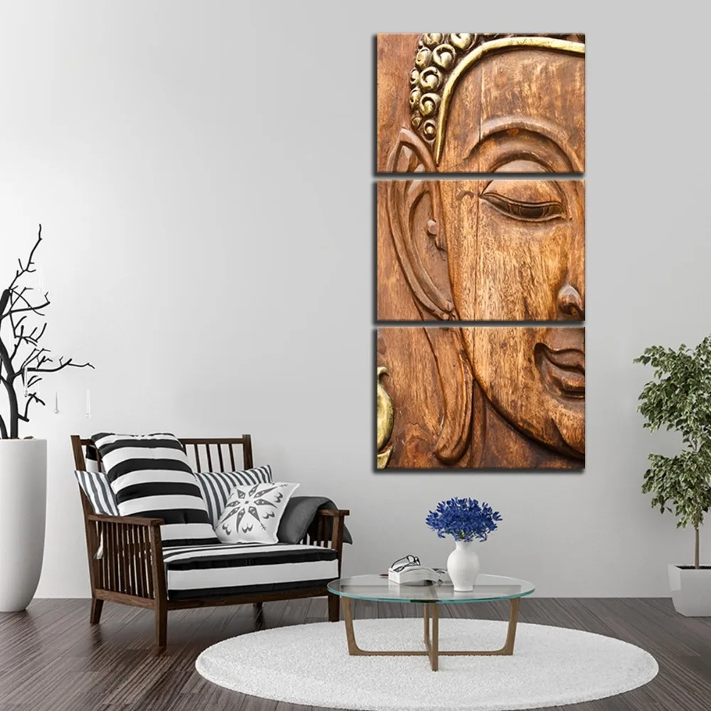 Современные настенные художественные плакаты рамки украшения для гостиной 3 шт картины Будды модульные hd-принты на холсте картины искусства