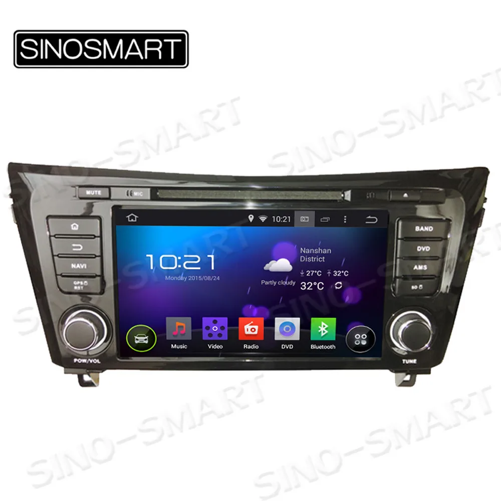 Автомобильная аудиосистема SINOSMART. Android 5.1 dvd-gps на Nissan Qashqai / X-Trail с Mirror Linkфункция, 1.6 ГГц 4 ядра процессора,Hd экран