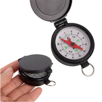 

Mini Portable Folding Lens Compass Military Compass Black For Outdoor Hiking Camping Hunting