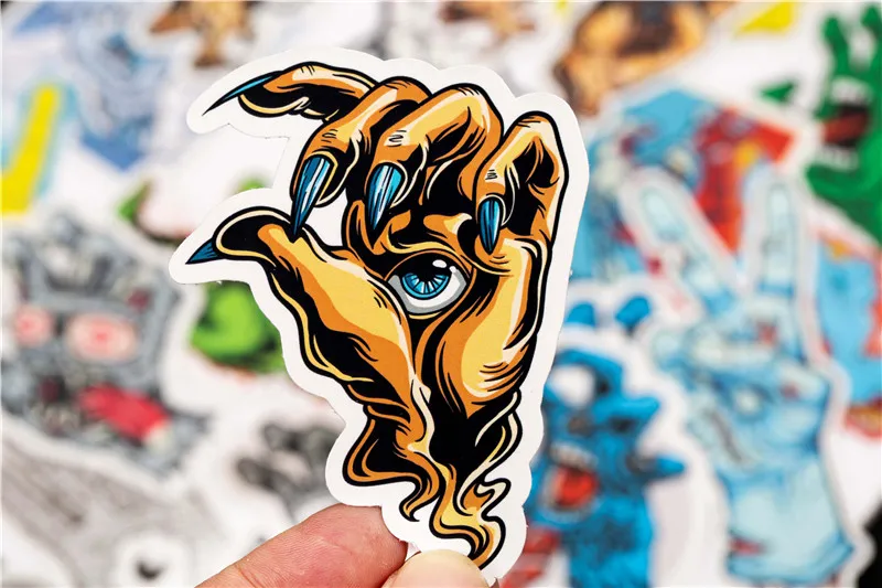 19PCS Terror Hand Stickers Skeleton Dark Sticker For DIY Skateboard Motorcycle  Fridge Guitar Luggage Phone Sticker (6)