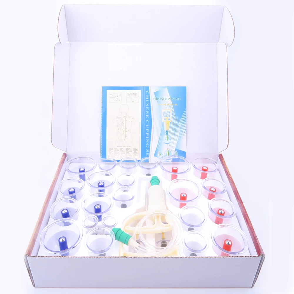 Massager 28 Pcs Massage Cans Cups Chinese Vacuum Cupping Kit Pull Out A Vacuum Apparatus Therapy Relax Massagers Curve Suction Pumps Massage cupping