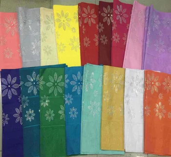 

Full stones designs Africa Nigerian aso oke gele headtie with high quality wraps fabric 2piece/set for women party