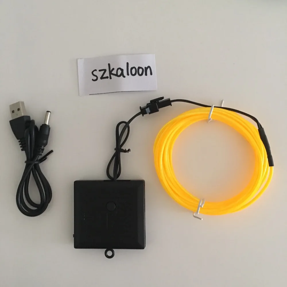 2 3 мм Гибкий неоновый провод el метра с литиевой батареей USB Перезаряжаемый